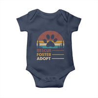 Rescue Dog Baby Onesie Retro Adopt Rescue Foster Animal Shelter Volunteer - Wonder Print Shop