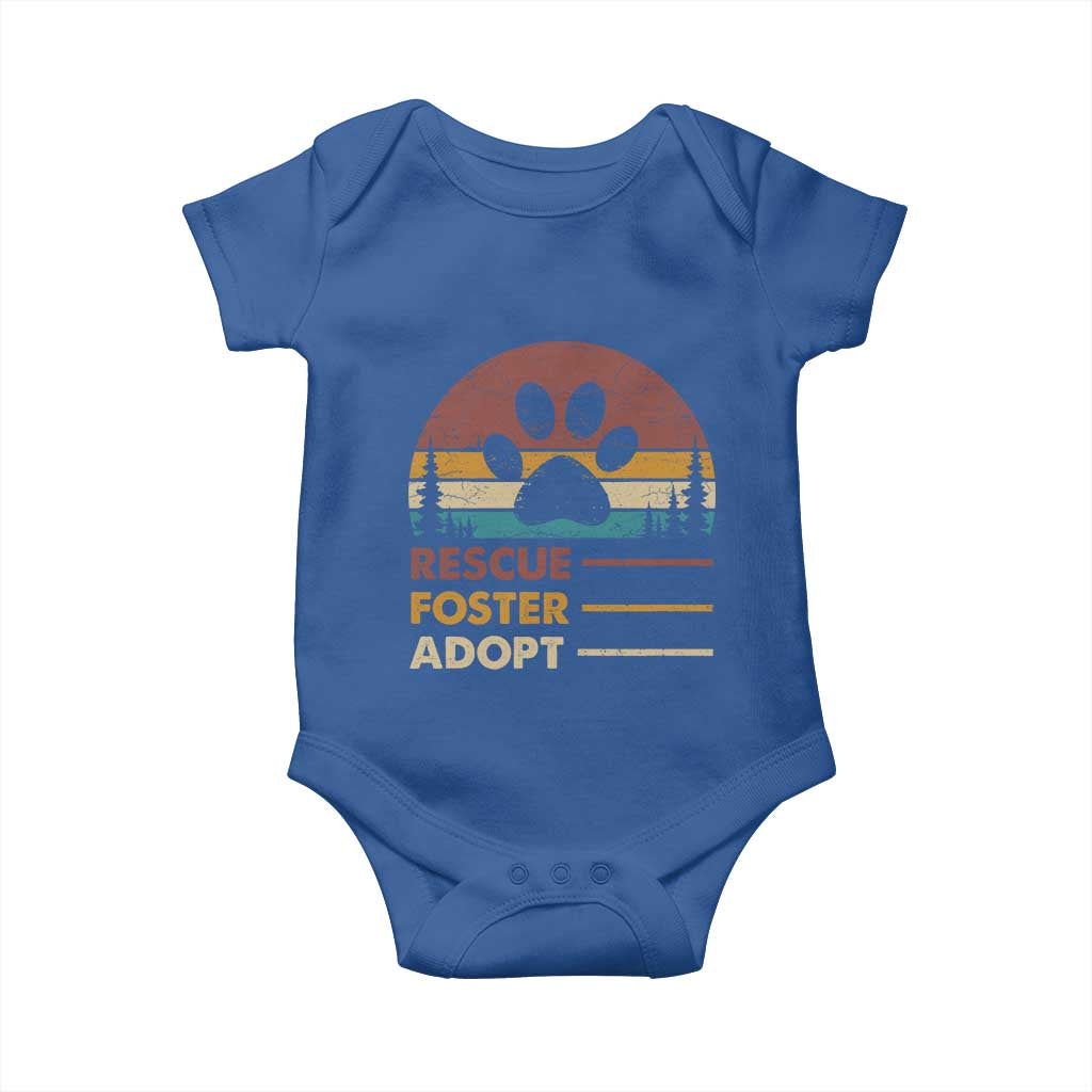 Rescue Dog Baby Onesie Retro Adopt Rescue Foster Animal Shelter Volunteer - Wonder Print Shop