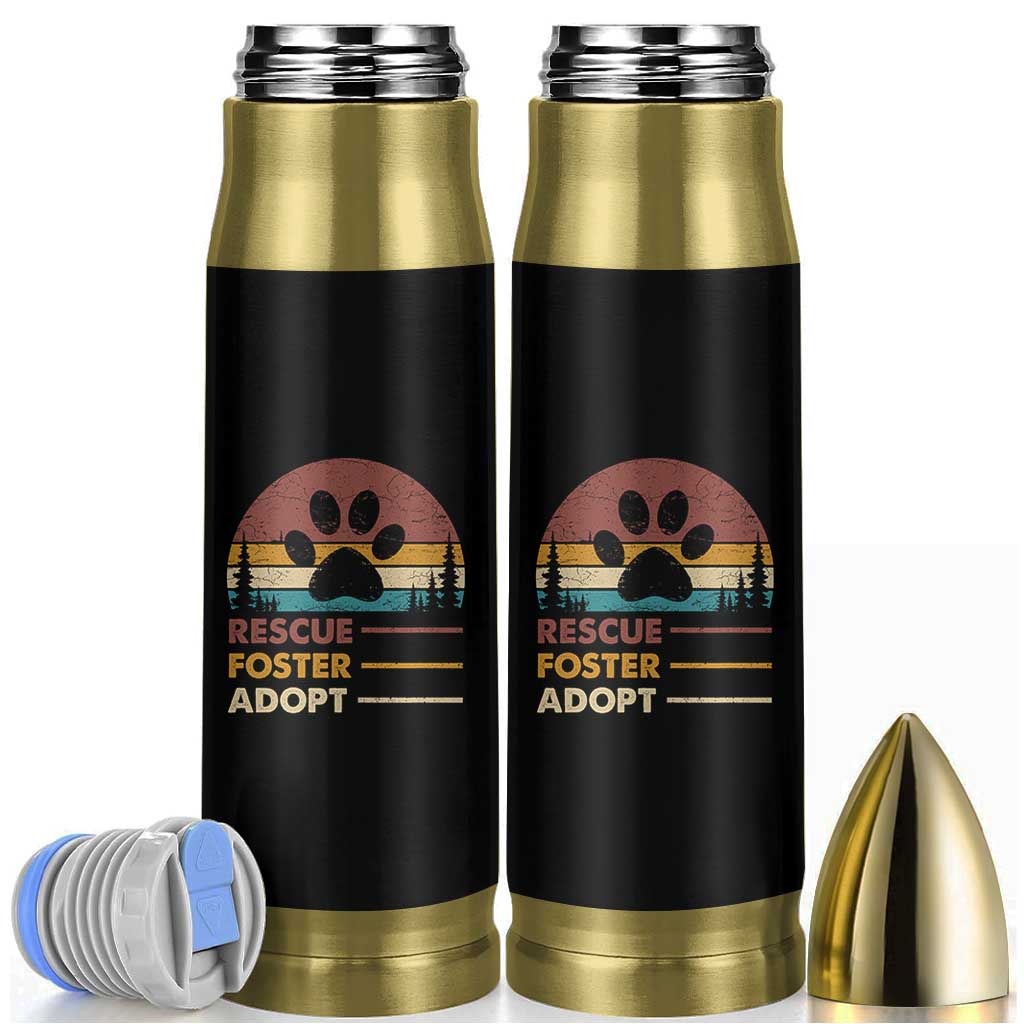 Rescue Dog Bullet Tumbler Retro Adopt Rescue Foster Animal Shelter Volunteer - Wonder Print Shop