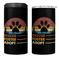 Rescue Dog 4 in 1 Can Cooler Tumbler Retro Adopt Rescue Foster Animal Shelter Volunteer - Wonder Print Shop