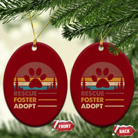Rescue Dog Ceramic Ornament Retro Adopt Rescue Foster Animal Shelter Volunteer - Wonder Print Shop