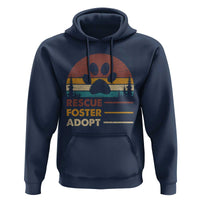 Rescue Dog Hoodie Retro Adopt Rescue Foster Animal Shelter Volunteer - Wonder Print Shop