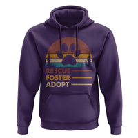 Rescue Dog Hoodie Retro Adopt Rescue Foster Animal Shelter Volunteer - Wonder Print Shop