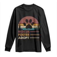 Rescue Dog Long Sleeve Shirt Retro Adopt Rescue Foster Animal Shelter Volunteer - Wonder Print Shop