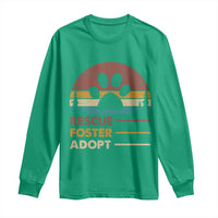 Rescue Dog Long Sleeve Shirt Retro Adopt Rescue Foster Animal Shelter Volunteer - Wonder Print Shop