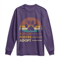 Rescue Dog Long Sleeve Shirt Retro Adopt Rescue Foster Animal Shelter Volunteer - Wonder Print Shop