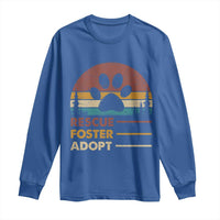 Rescue Dog Long Sleeve Shirt Retro Adopt Rescue Foster Animal Shelter Volunteer - Wonder Print Shop