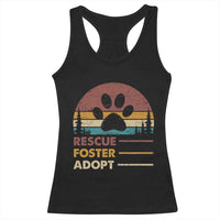 Rescue Dog Racerback Tank Top Retro Adopt Rescue Foster Animal Shelter Volunteer - Wonder Print Shop