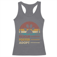 Rescue Dog Racerback Tank Top Retro Adopt Rescue Foster Animal Shelter Volunteer - Wonder Print Shop