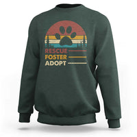 Rescue Dog Sweatshirt Retro Adopt Rescue Foster Animal Shelter Volunteer - Wonder Print Shop