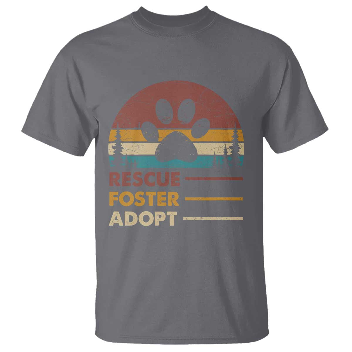 Rescue Dog T Shirt Retro Adopt Rescue Foster Animal Shelter Volunteer - Wonder Print Shop