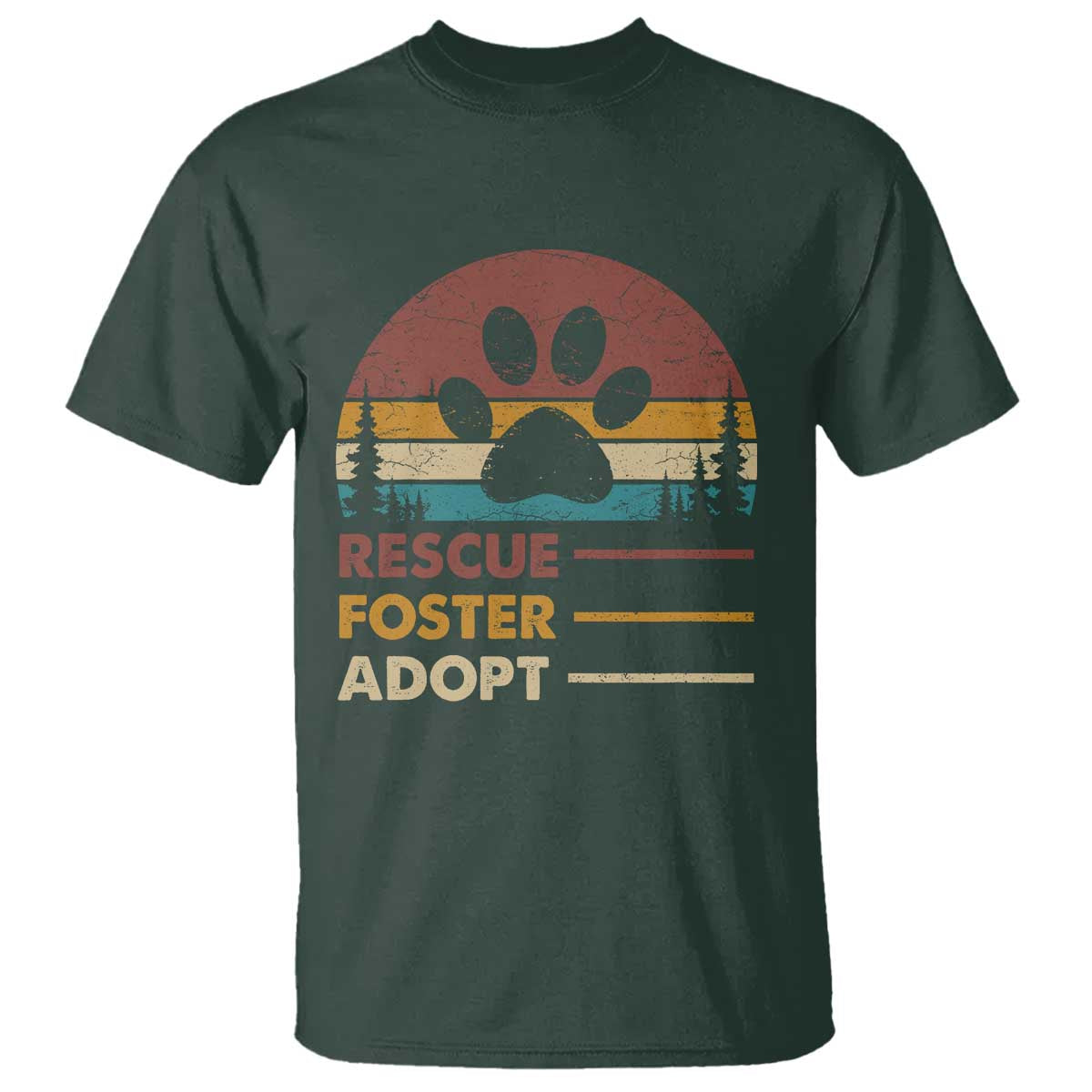 Rescue Dog T Shirt Retro Adopt Rescue Foster Animal Shelter Volunteer - Wonder Print Shop