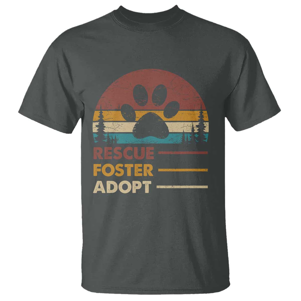 Rescue Dog T Shirt Retro Adopt Rescue Foster Animal Shelter Volunteer - Wonder Print Shop