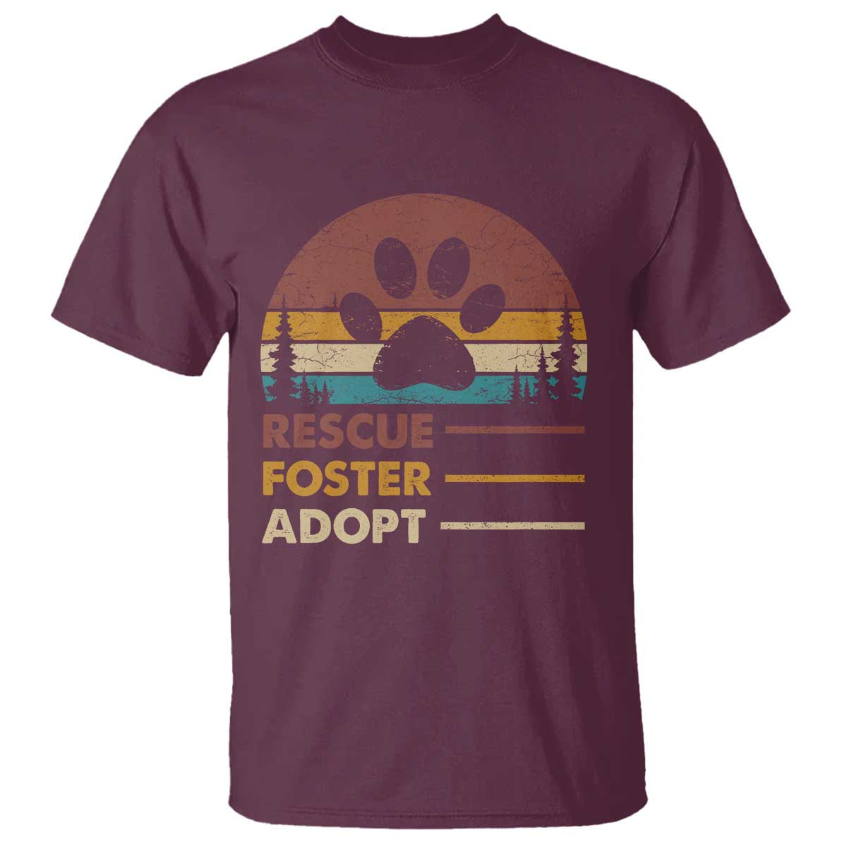 Rescue Dog T Shirt Retro Adopt Rescue Foster Animal Shelter Volunteer - Wonder Print Shop