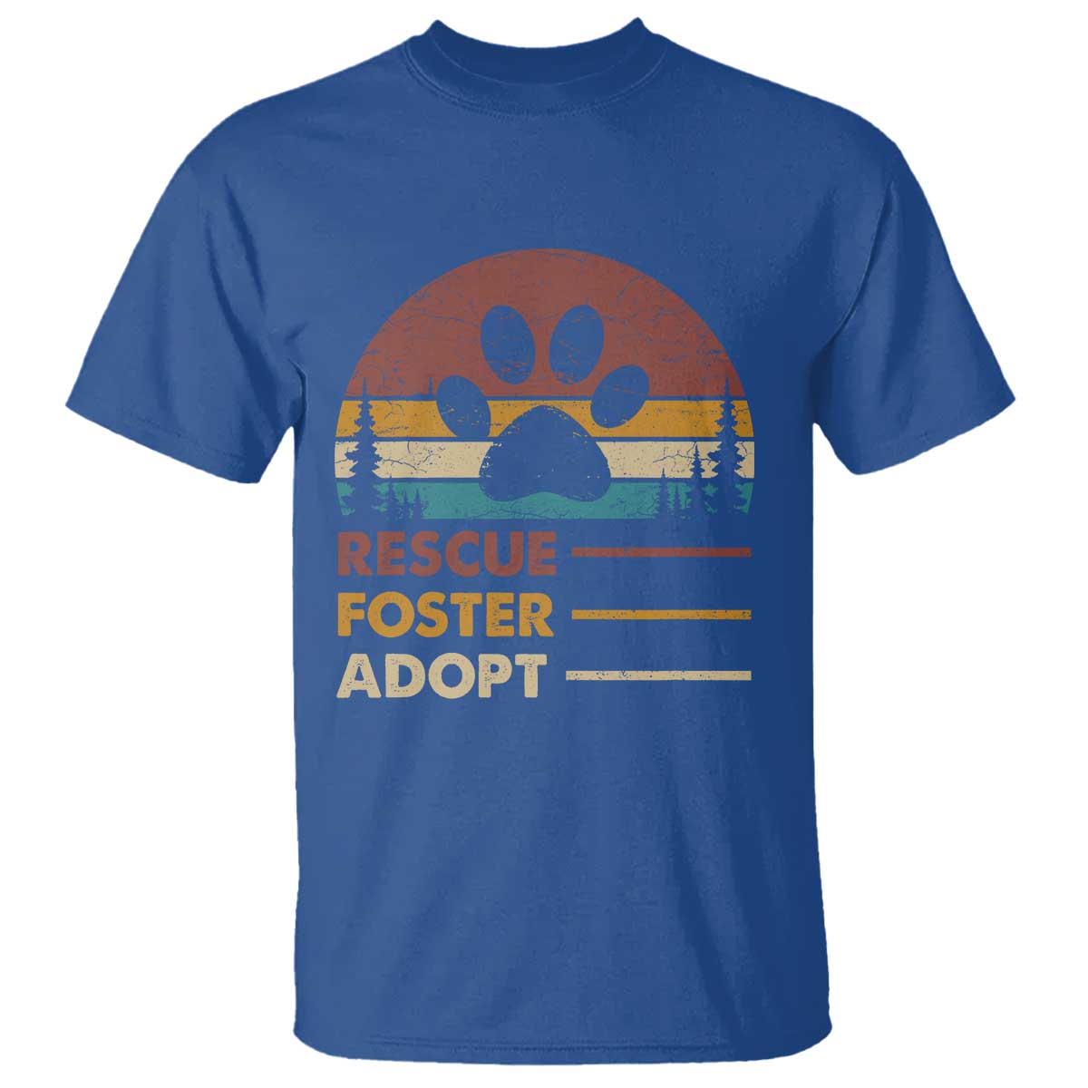 Rescue Dog T Shirt Retro Adopt Rescue Foster Animal Shelter Volunteer - Wonder Print Shop