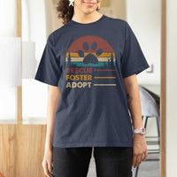 Rescue Dog T Shirt For Women Retro Adopt Rescue Foster Animal Shelter Volunteer - Wonder Print Shop