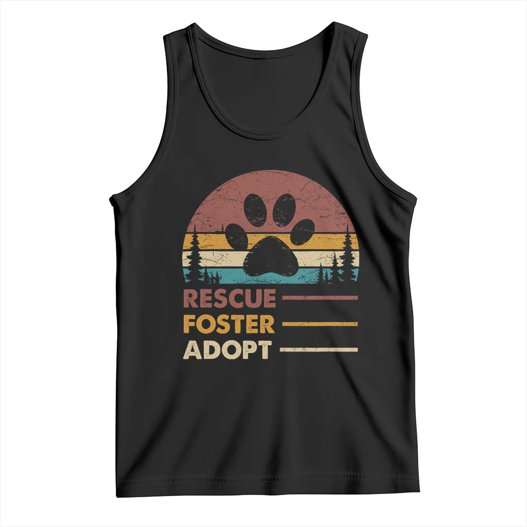 Rescue Dog Tank Top Retro Adopt Rescue Foster Animal Shelter Volunteer - Wonder Print Shop