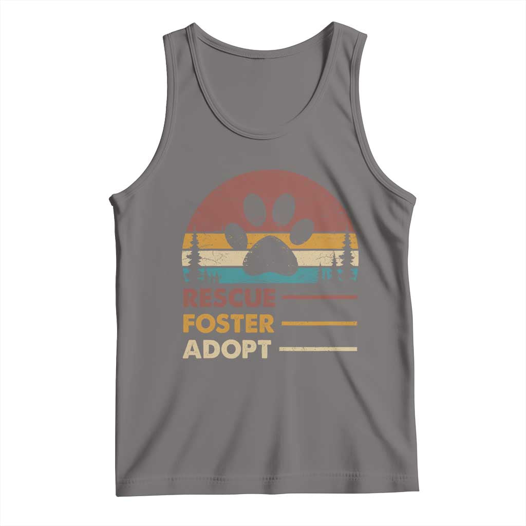 Rescue Dog Tank Top Retro Adopt Rescue Foster Animal Shelter Volunteer - Wonder Print Shop