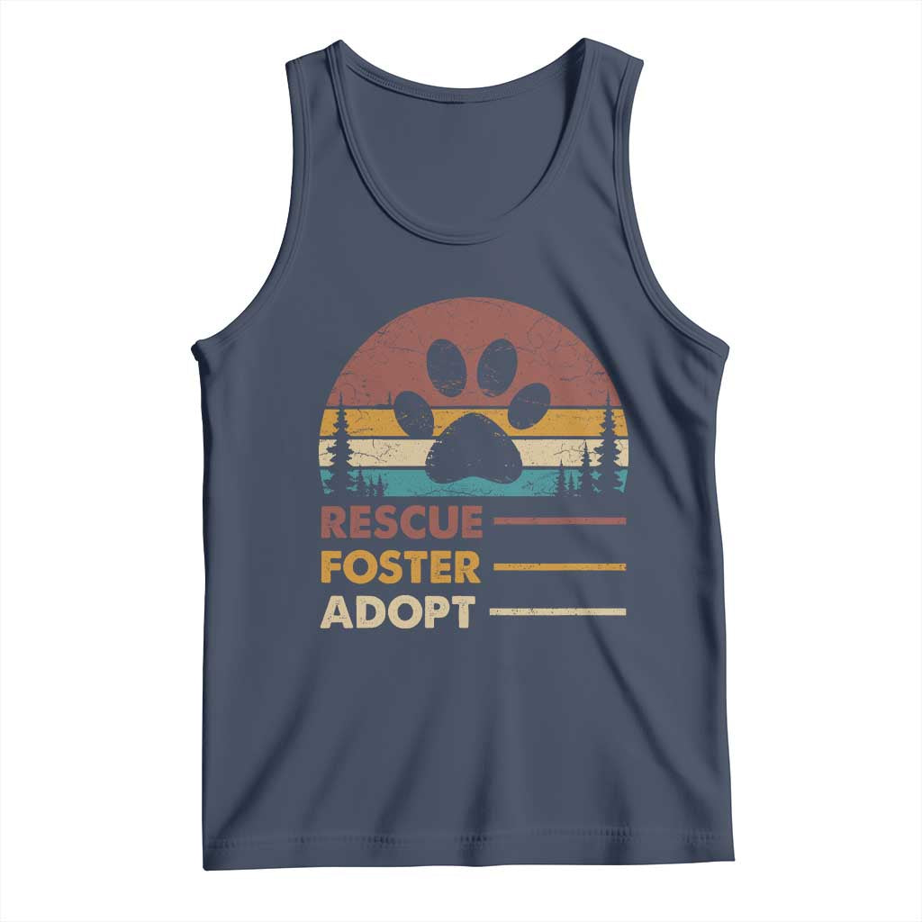 Rescue Dog Tank Top Retro Adopt Rescue Foster Animal Shelter Volunteer - Wonder Print Shop