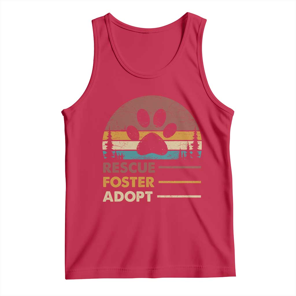 Rescue Dog Tank Top Retro Adopt Rescue Foster Animal Shelter Volunteer - Wonder Print Shop