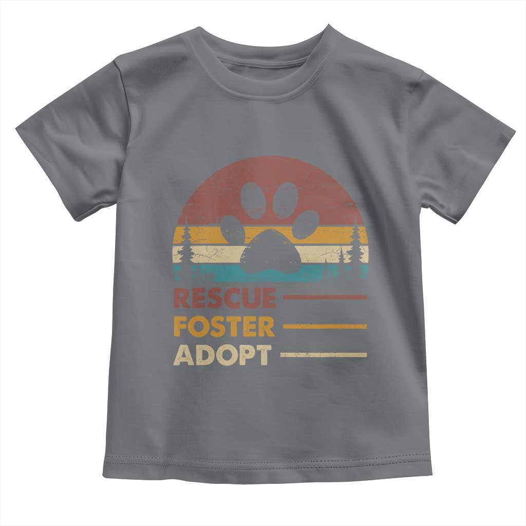 Rescue Dog Toddler T Shirt Retro Adopt Rescue Foster Animal Shelter Volunteer - Wonder Print Shop