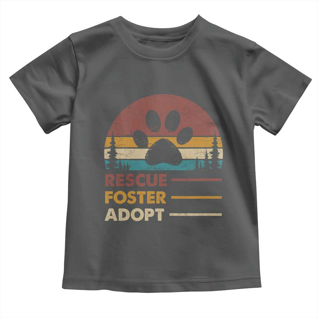 Rescue Dog Toddler T Shirt Retro Adopt Rescue Foster Animal Shelter Volunteer - Wonder Print Shop