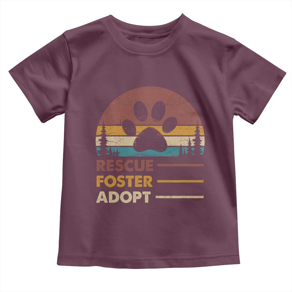 Rescue Dog Toddler T Shirt Retro Adopt Rescue Foster Animal Shelter Volunteer - Wonder Print Shop