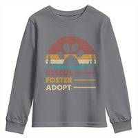 Rescue Dog Youth Sweatshirt Retro Adopt Rescue Foster Animal Shelter Volunteer - Wonder Print Shop