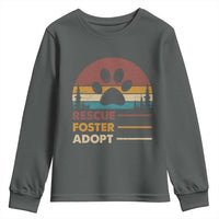 Rescue Dog Youth Sweatshirt Retro Adopt Rescue Foster Animal Shelter Volunteer - Wonder Print Shop