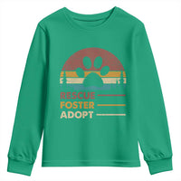 Rescue Dog Youth Sweatshirt Retro Adopt Rescue Foster Animal Shelter Volunteer - Wonder Print Shop