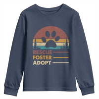 Rescue Dog Youth Sweatshirt Retro Adopt Rescue Foster Animal Shelter Volunteer - Wonder Print Shop