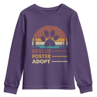 Rescue Dog Youth Sweatshirt Retro Adopt Rescue Foster Animal Shelter Volunteer - Wonder Print Shop