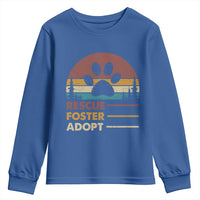 Rescue Dog Youth Sweatshirt Retro Adopt Rescue Foster Animal Shelter Volunteer - Wonder Print Shop