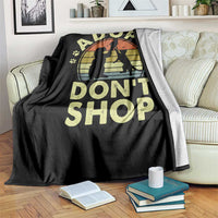 Adopt Dont Shop Throw Blanket Vintage Retro Cat Dog Rescue Animal Lovers Shelter Volunteer - Wonder Print Shop