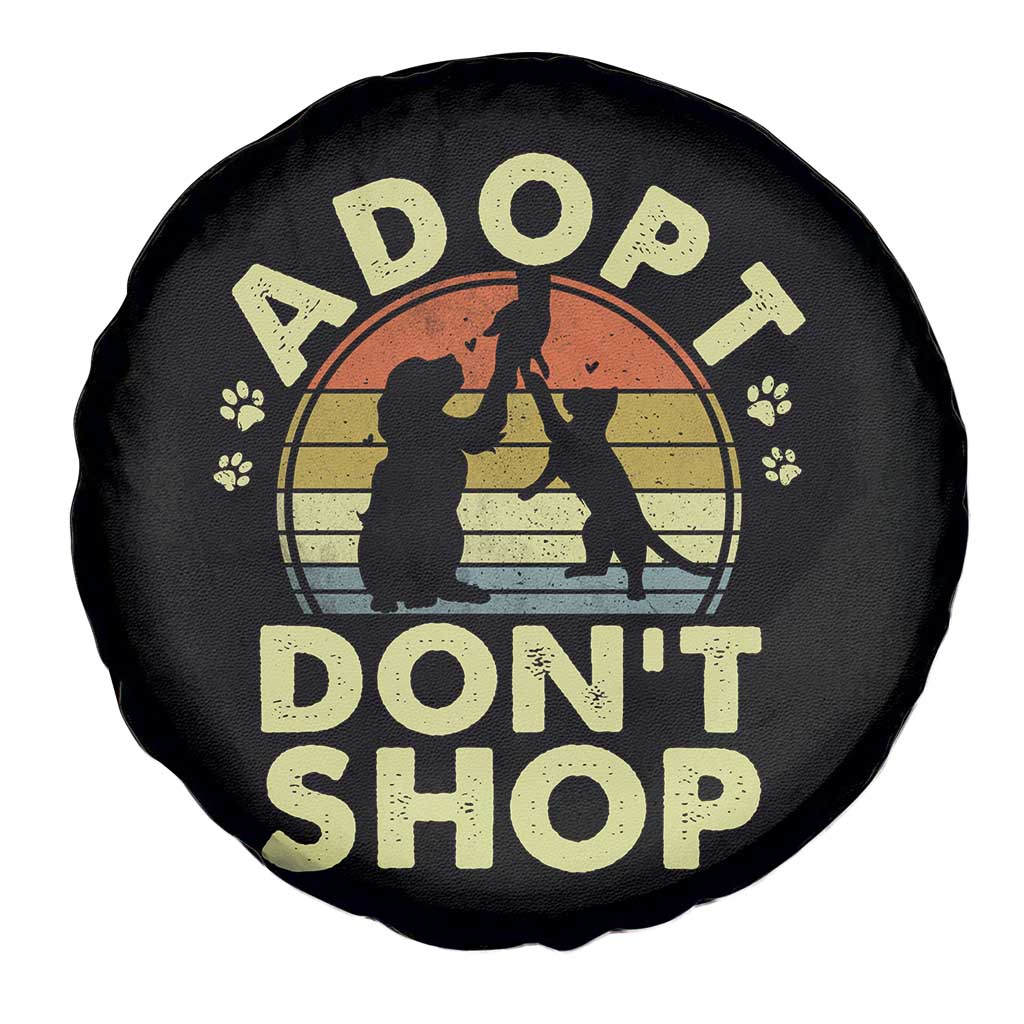 Adopt Dont Shop Spare Tire Cover Vintage Retro Cat Dog Rescue Animal Lovers Shelter Volunteer - Wonder Print Shop