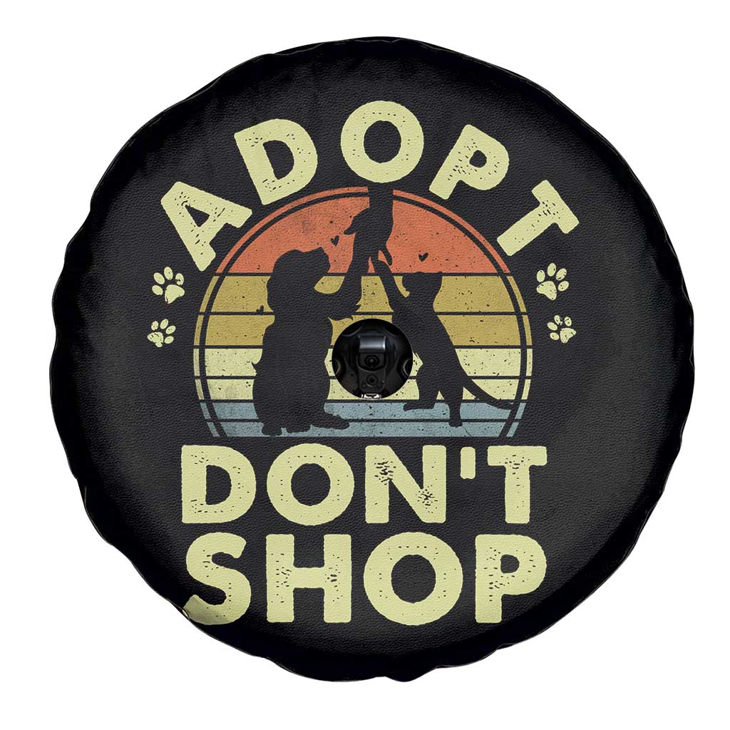 Adopt Dont Shop Spare Tire Cover Vintage Retro Cat Dog Rescue Animal Lovers Shelter Volunteer - Wonder Print Shop