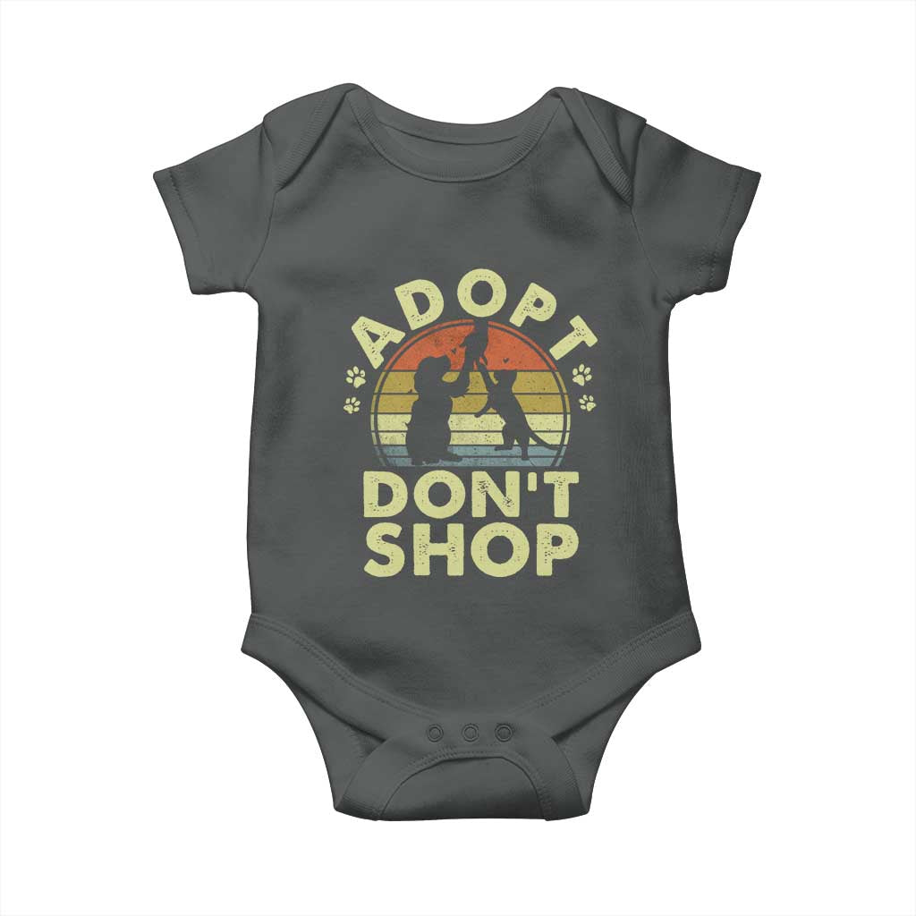 Adopt Dont Shop Baby Onesie Vintage Retro Cat Dog Rescue Animal Lovers Shelter Volunteer - Wonder Print Shop