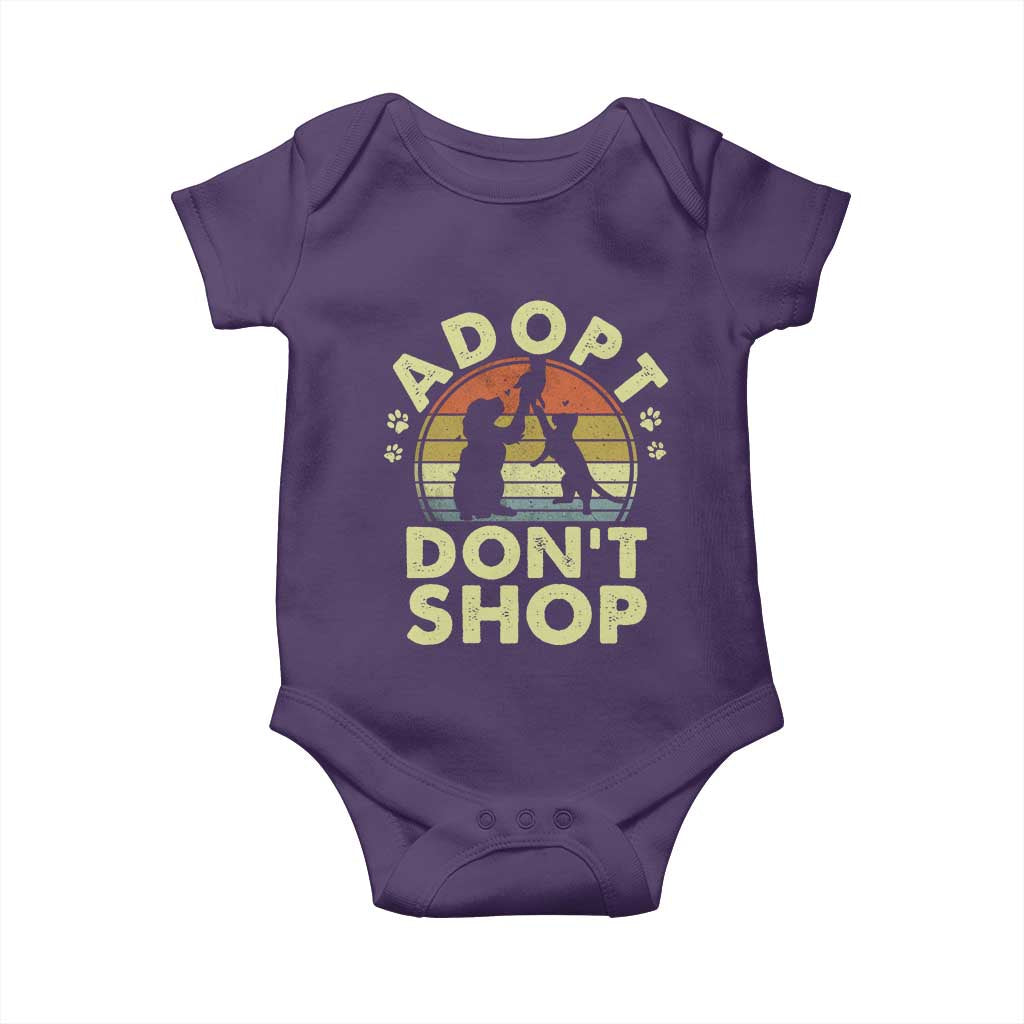 Adopt Dont Shop Baby Onesie Vintage Retro Cat Dog Rescue Animal Lovers Shelter Volunteer - Wonder Print Shop