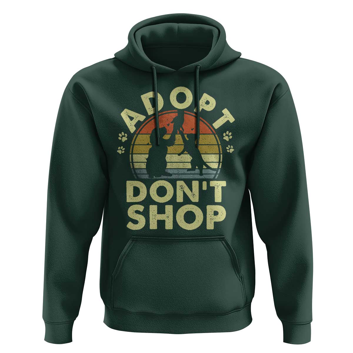 Adopt Dont Shop Hoodie Vintage Retro Cat Dog Rescue Animal Lovers Shelter Volunteer - Wonder Print Shop