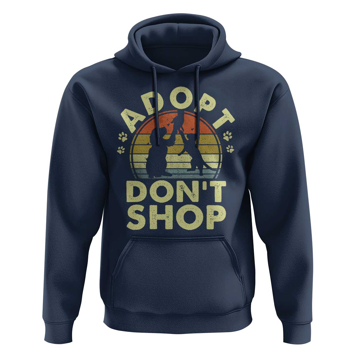 Adopt Dont Shop Hoodie Vintage Retro Cat Dog Rescue Animal Lovers Shelter Volunteer - Wonder Print Shop