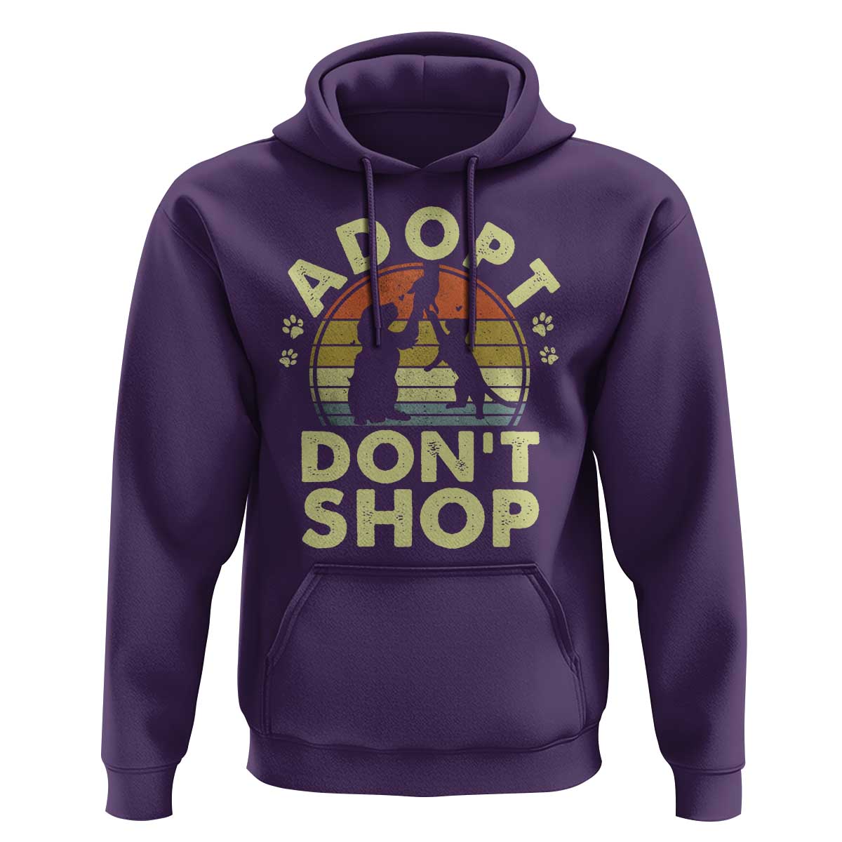 Adopt Dont Shop Hoodie Vintage Retro Cat Dog Rescue Animal Lovers Shelter Volunteer - Wonder Print Shop
