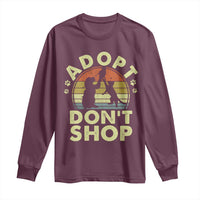 Adopt Dont Shop Long Sleeve Shirt Vintage Retro Cat Dog Rescue Animal Lovers Shelter Volunteer - Wonder Print Shop