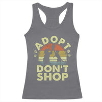 Adopt Dont Shop Racerback Tank Top Vintage Retro Cat Dog Rescue Animal Lovers Shelter Volunteer - Wonder Print Shop