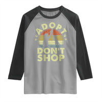 Adopt Dont Shop Raglan Shirt Vintage Retro Cat Dog Rescue Animal Lovers Shelter Volunteer - Wonder Print Shop