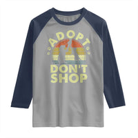 Adopt Dont Shop Raglan Shirt Vintage Retro Cat Dog Rescue Animal Lovers Shelter Volunteer - Wonder Print Shop
