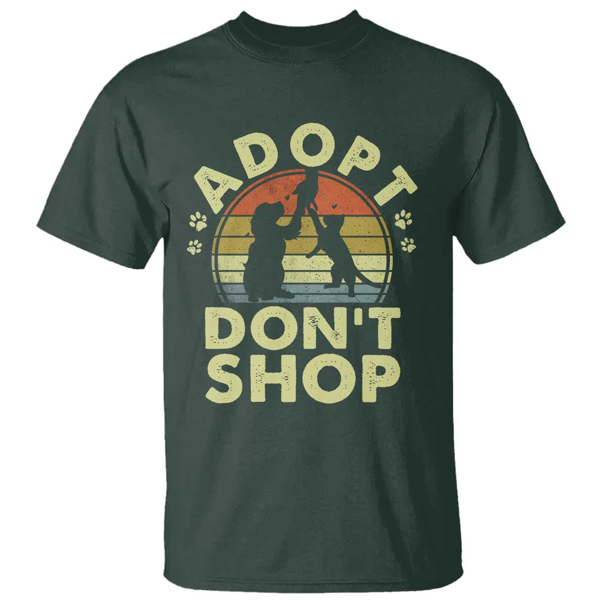 Adopt Dont Shop T Shirt Vintage Retro Cat Dog Rescue Animal Lovers Shelter Volunteer - Wonder Print Shop