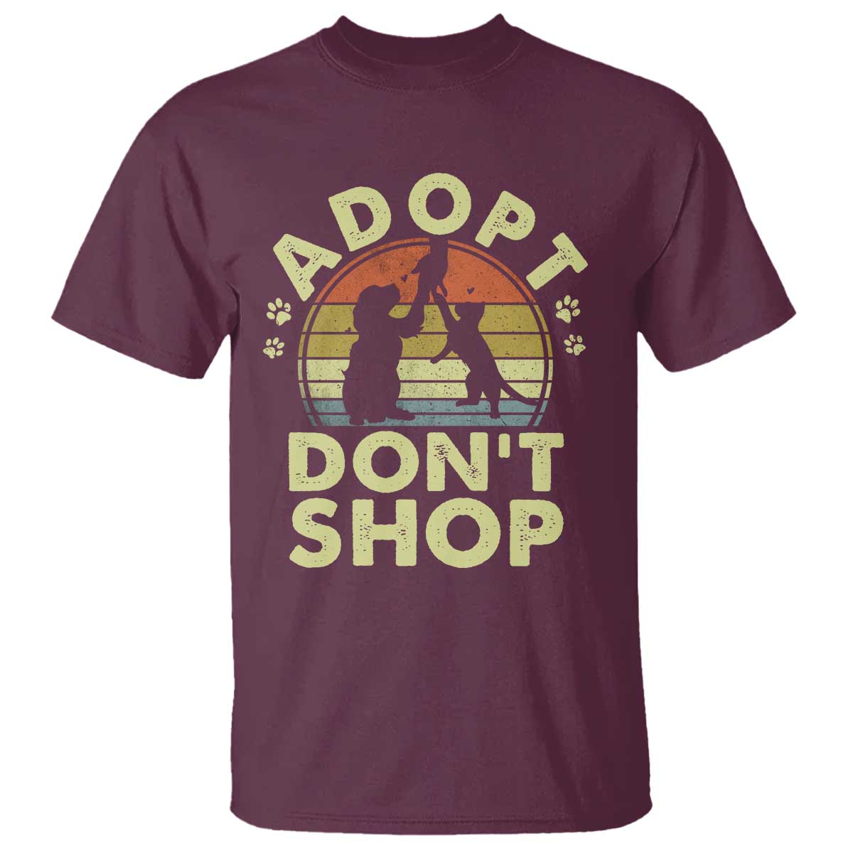 Adopt Dont Shop T Shirt Vintage Retro Cat Dog Rescue Animal Lovers Shelter Volunteer - Wonder Print Shop