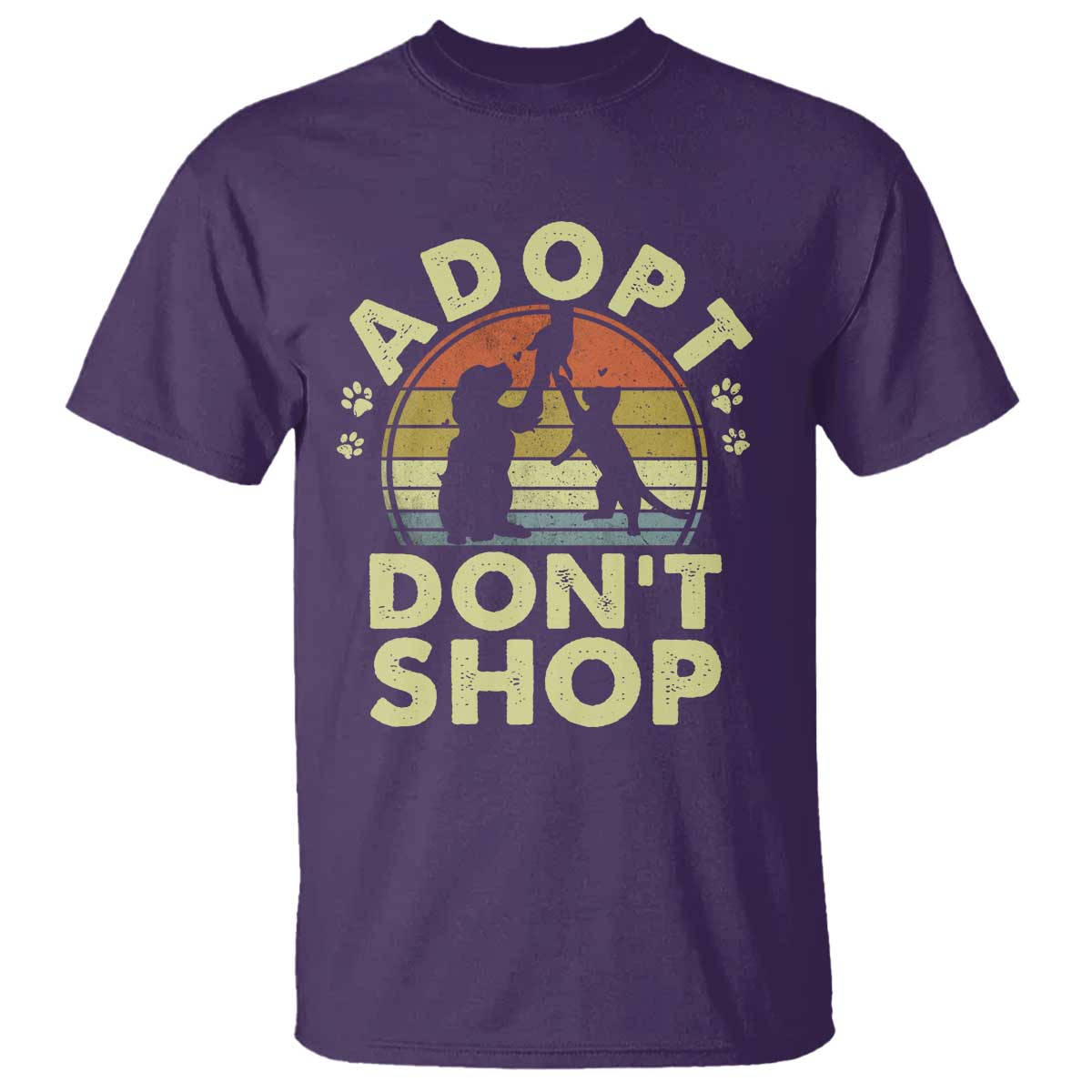 Adopt Dont Shop T Shirt Vintage Retro Cat Dog Rescue Animal Lovers Shelter Volunteer - Wonder Print Shop