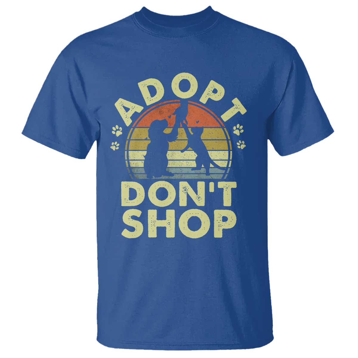 Adopt Dont Shop T Shirt Vintage Retro Cat Dog Rescue Animal Lovers Shelter Volunteer - Wonder Print Shop