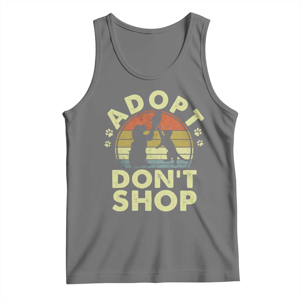 Adopt Dont Shop Tank Top Vintage Retro Cat Dog Rescue Animal Lovers Shelter Volunteer - Wonder Print Shop